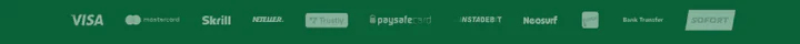 Betaalmethoden bij Mason Slots Casino, waaronder Visa, Mastercard, Skrill, Neteller, Trustly, Paysafecard, Instadebit, Neosurf, bankoverschrijving en Sofort